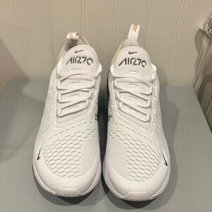 Nike Air Max 270 White and Gold Sneakers